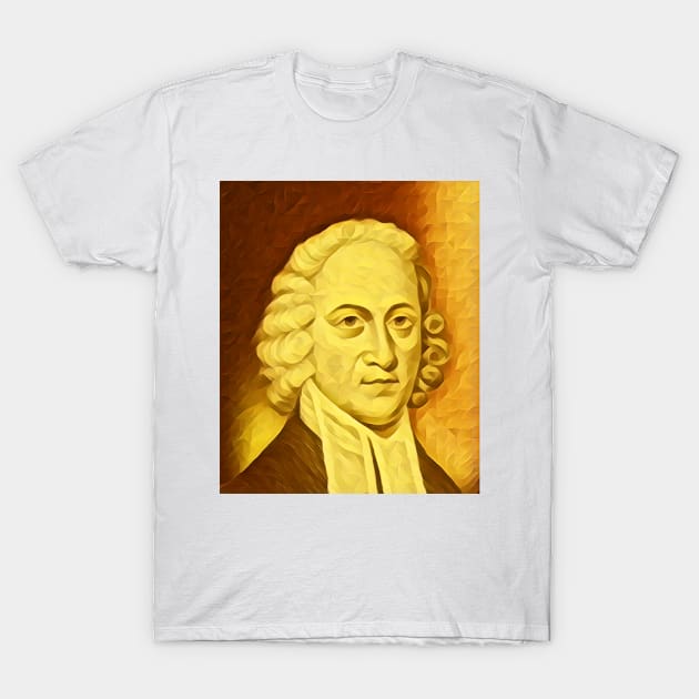 Jonathan Edwards Golden Portrait | Jonathan Edwards Artwork 9 T-Shirt by JustLit